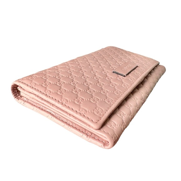 Gucci Pink GG Micro Guccisima Embossed Monogram Leather Long Carryall Wallet - Picture 3 of 10